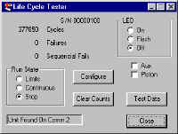Life Cycle Tester Main Menu