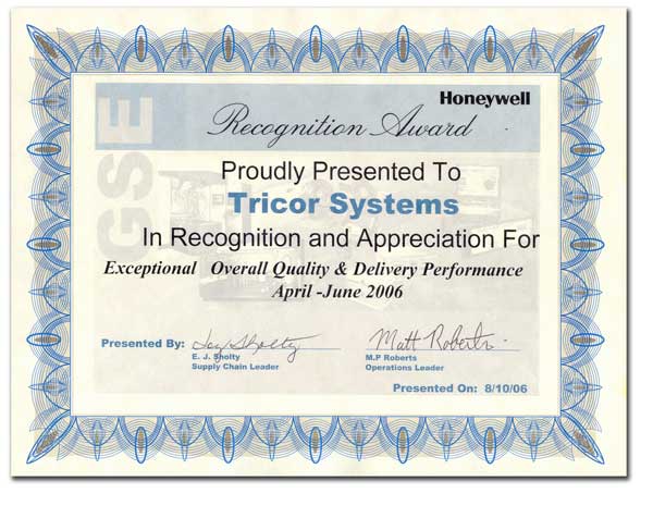 Award Of Recognition